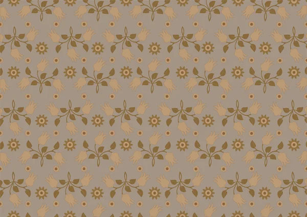 茶色 shades.background.w の背景に黄色の花の花束 — ストックベクタ