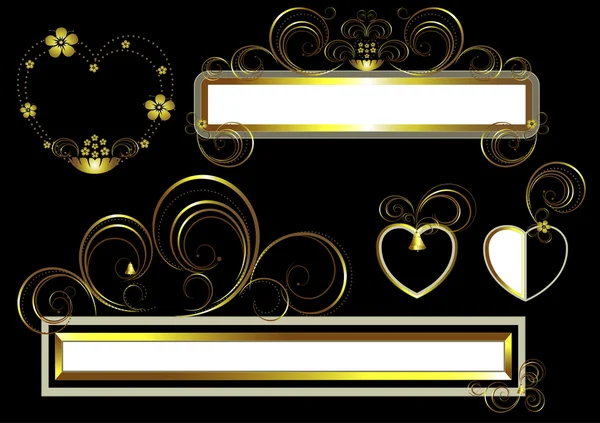 Classic frame with the decor of golden curves — Stock Vector