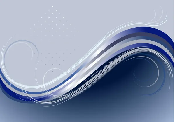 Vågor och spiraler i grå-blå bakgrunden — Stock vektor