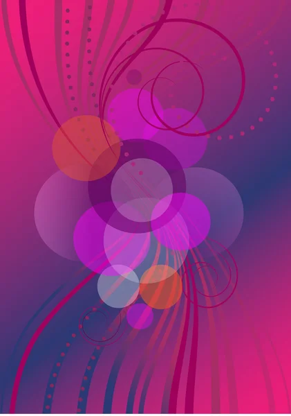 Transparante stroken en cirkels op een achtergrond met paarse tinten — Stockvector