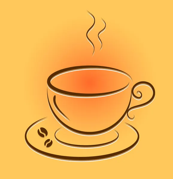 Vektor-Tasse mit heißem Kaffee. — Stockvektor