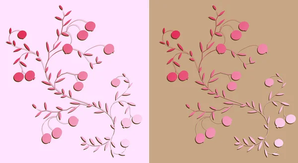 小红莓的树丛里. — 图库矢量图片