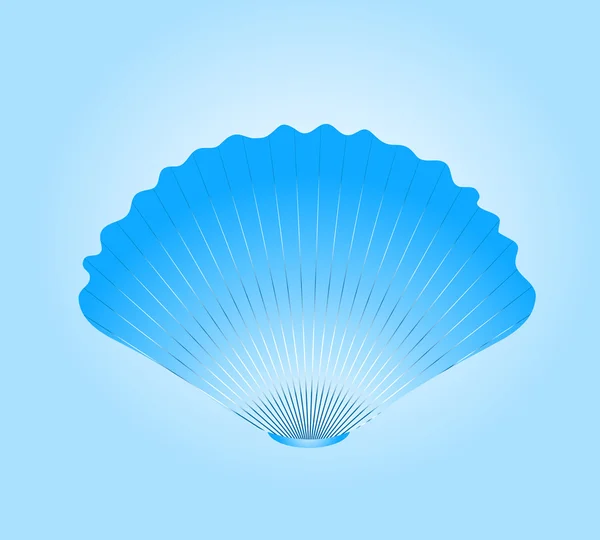 Coq de mer rond bleu . — Image vectorielle