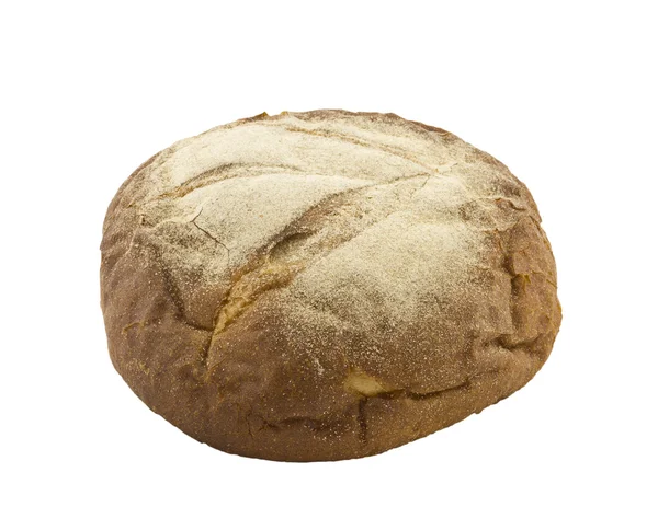 Fresh rye bread in the form of a loaf, is isolated on a white ba — Stock Photo, Image