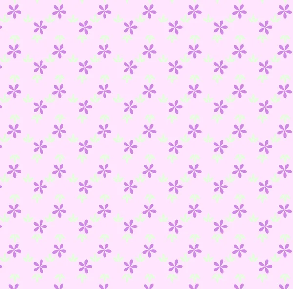Sömlöst mönster med blommor och löv på rosa. — Stock vektor