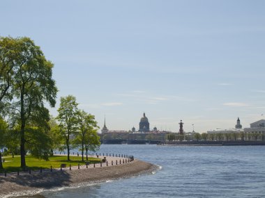 The embankment of river Nevai in St. Petersburg. clipart