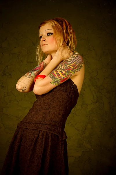 Tattoo woman — Stock Photo, Image