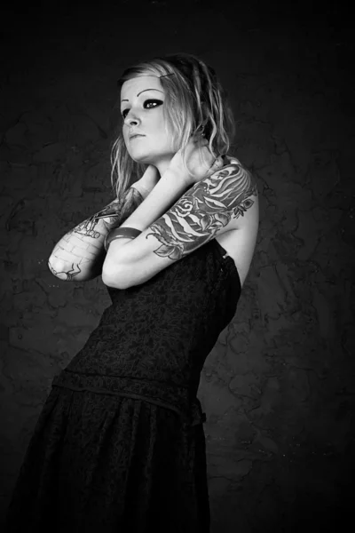 Tattoo woman — Stock Photo, Image