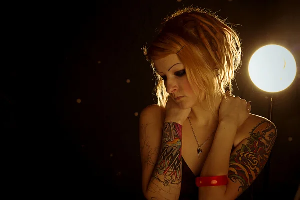 Tatuering kvinna Stockfoto