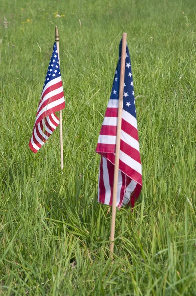 Americké vlajky — Stock fotografie