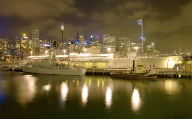 Battleship HMAS Vampire in Sydney clipart