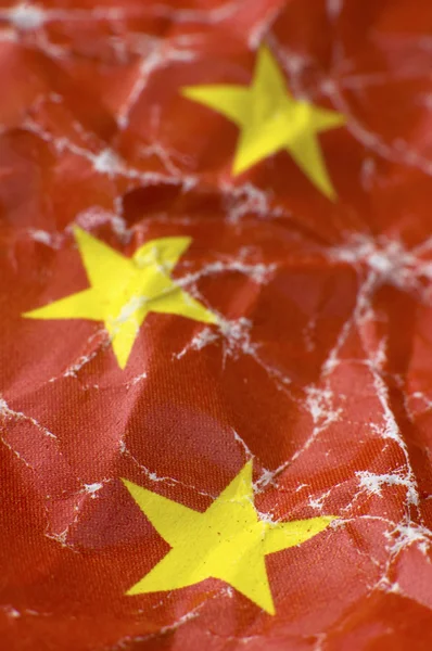 Detalhe da bandeira chinesa — Fotografia de Stock