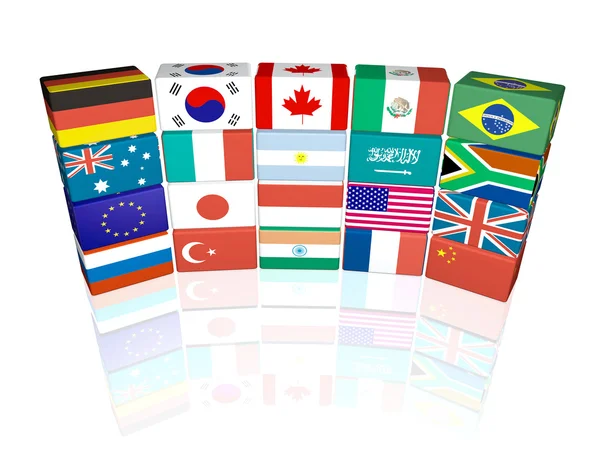 G20 zászlók — Stock Fotó
