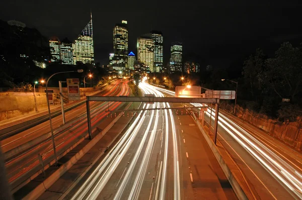 Sydney nacht verkeer — Stockfoto