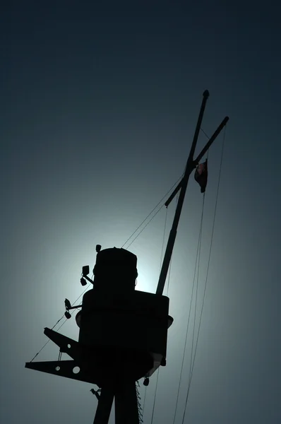 Schip mast silhouet — Stockfoto
