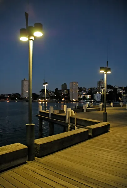 Wharf i natt — Stockfoto