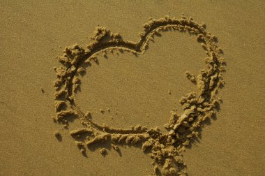 Love heart on sand clipart