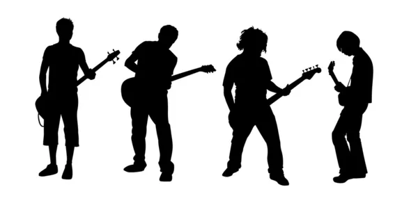 Gitar oyuncular — Stok Vektör