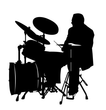 Drummer silhouette clipart