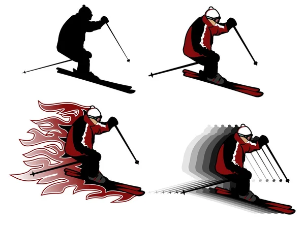 Skiing illustration — Stock Vector