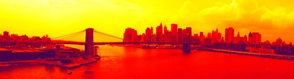 Бруклінський міст Панорама — стокове фото