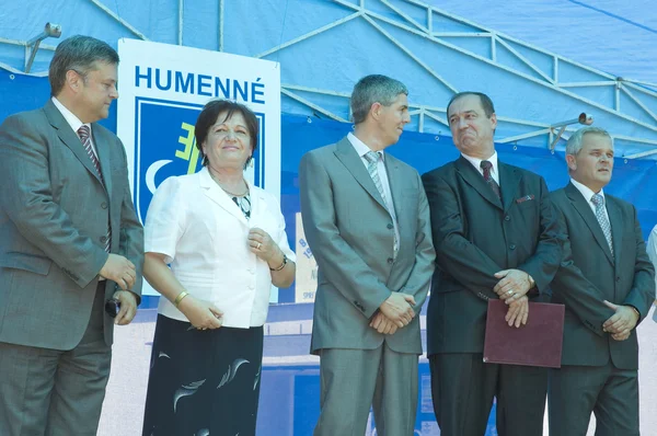 stock image Humenne politician meeting