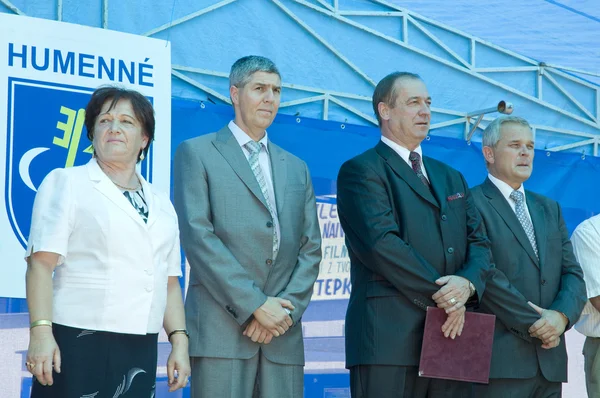 stock image Politician meeting at Humenne