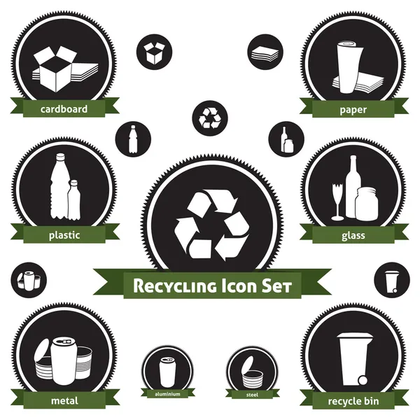 Recykling zestaw ikon — Wektor stockowy