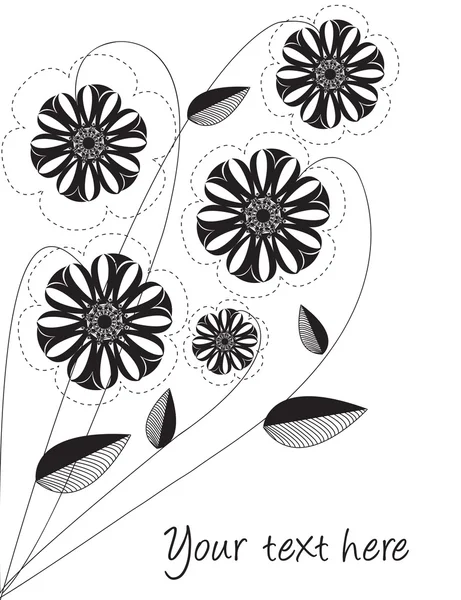 Schwarze und weiße Blumen — Stockvektor