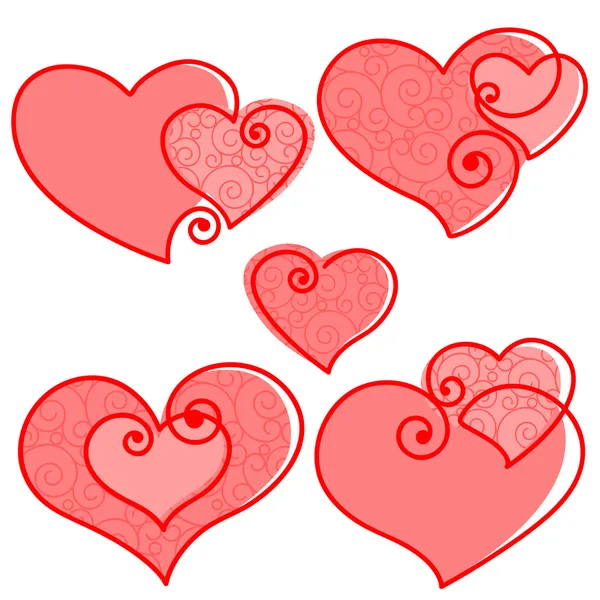 Walentynki zestaw serca — Wektor stockowy