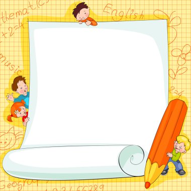 Frames on school kids clipart