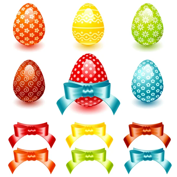 Easter set ovo com arcos — Vetor de Stock