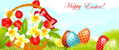 Happy easter banner clipart