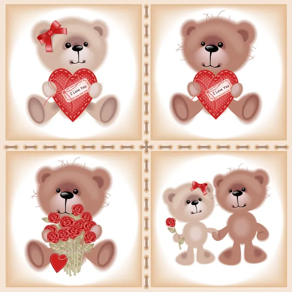 Αρκουδάκι με καρδιά — Διανυσματικό Αρχείο