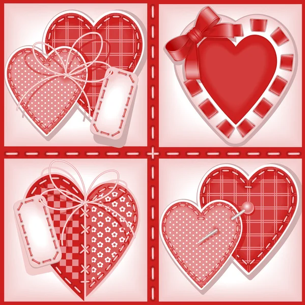 Set van Valentijnskaarten kaarten — Stockvector