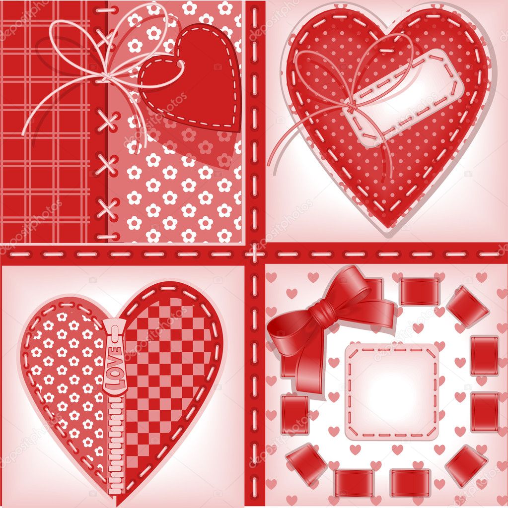Set of Valentines cards