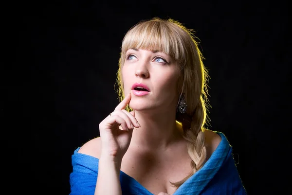 The beautiful girl with a plait against — Stock Photo, Image