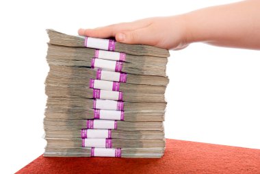 Hand and pile of money clipart