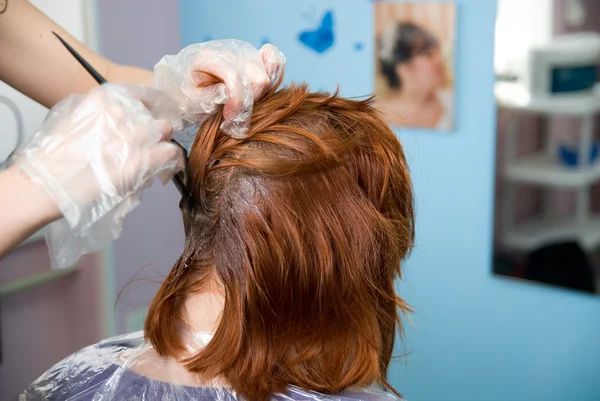Pintura de cabelo — Fotografia de Stock
