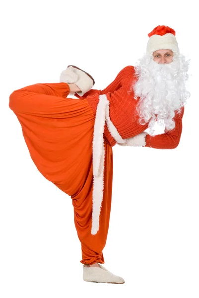 Santa claus dělá jógu — Stock fotografie