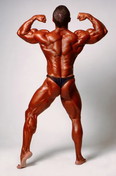 М'язиста чоловіча модель позує в студії — стокове фото