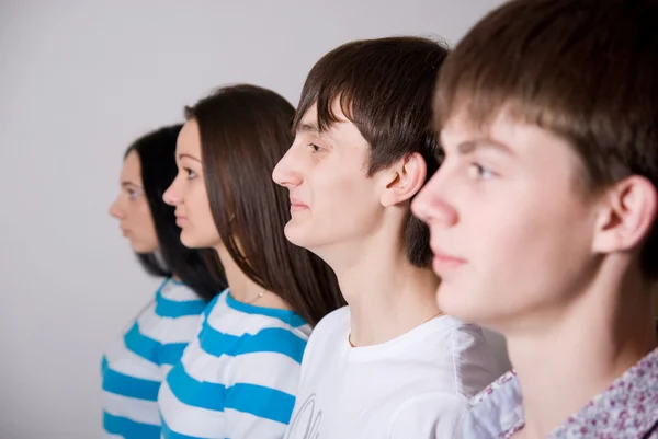 Group of casual in a row — Stock Photo, Image