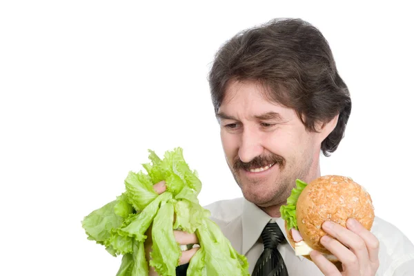 O homem escolheu a salada — Fotografia de Stock