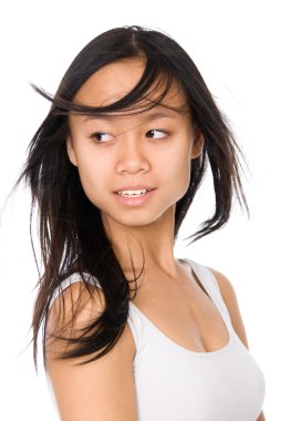 Closeup portrait of young woman clipart