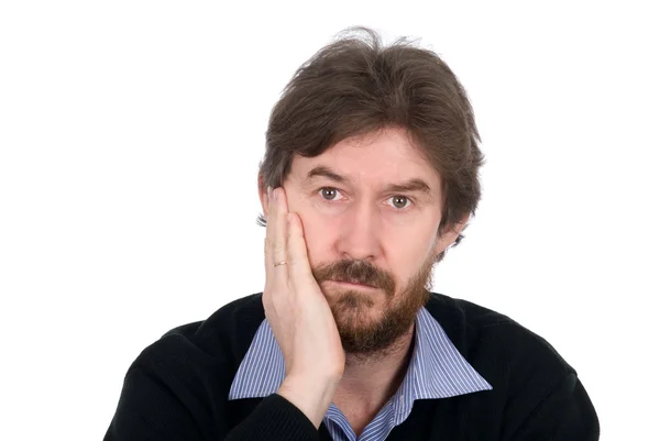 Portrait close up of the thoughtful man — Stock Photo, Image