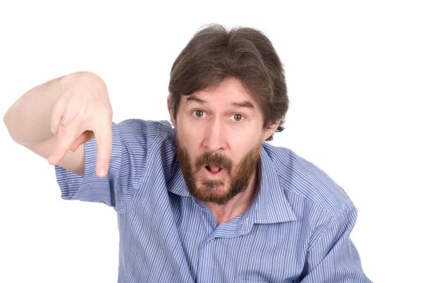 The man shows two fingers — Stock Photo, Image