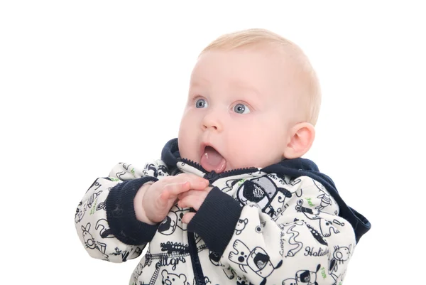Překvapený dítě s otevřenými ústy — Stock fotografie
