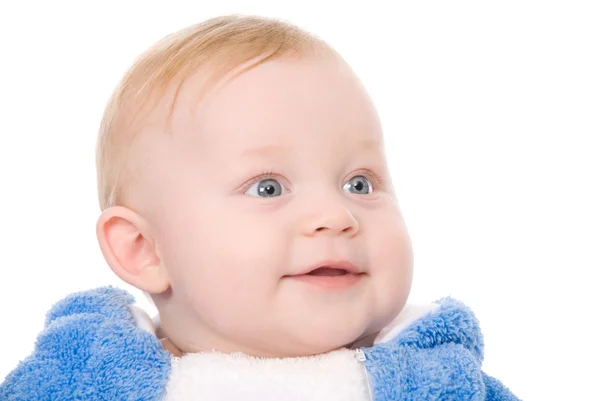 Luminosa immagine primo piano del bambino dagli occhi azzurri — Foto Stock