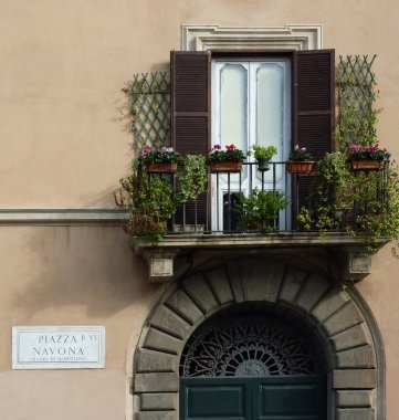 balkon, piazza navona, Roma