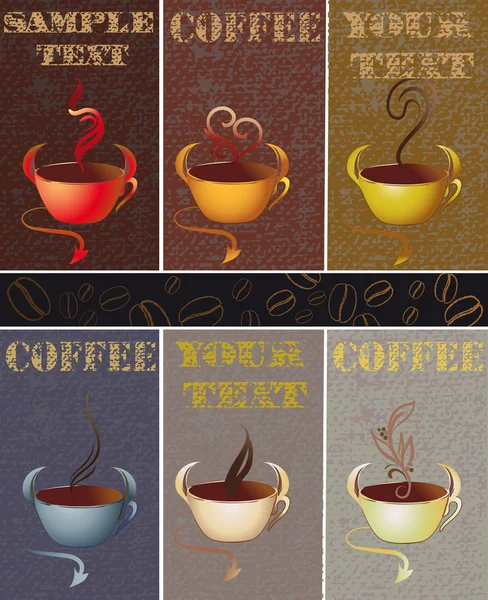 Bannière avec tasses à café — Image vectorielle